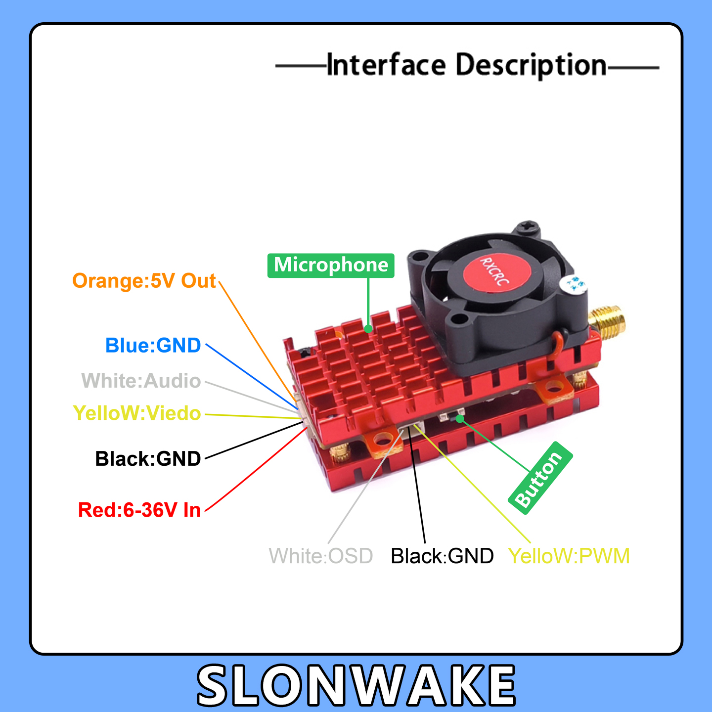 SLONWAKE 5.8G 2W VTX FPV 1800T - Fpv Drone Camera recensie en prijs